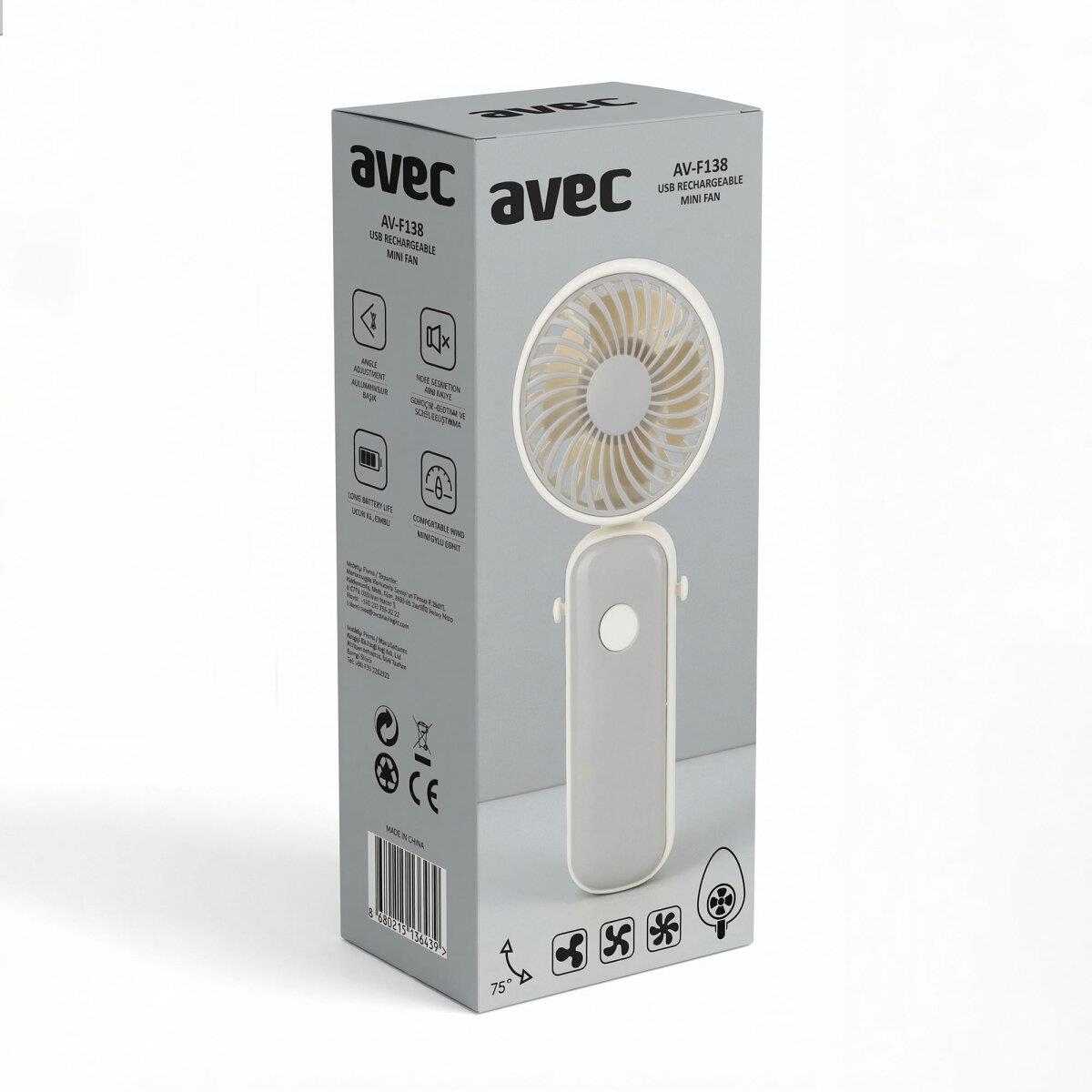 AVEC AV-F138 USB ŞARJLI MİNİ FAN