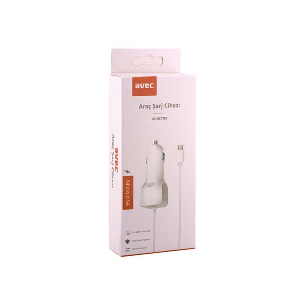 AVEC AV-QC7201 MICRO USB ARAÇ ŞARJ CİHAZI