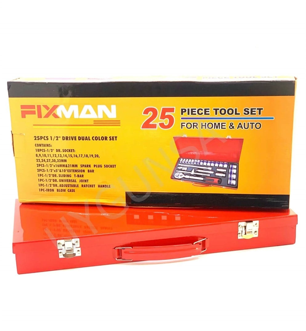 FİXMAN 1/2 25 Parça Lokma Takımı Seti Uzatma Kollu