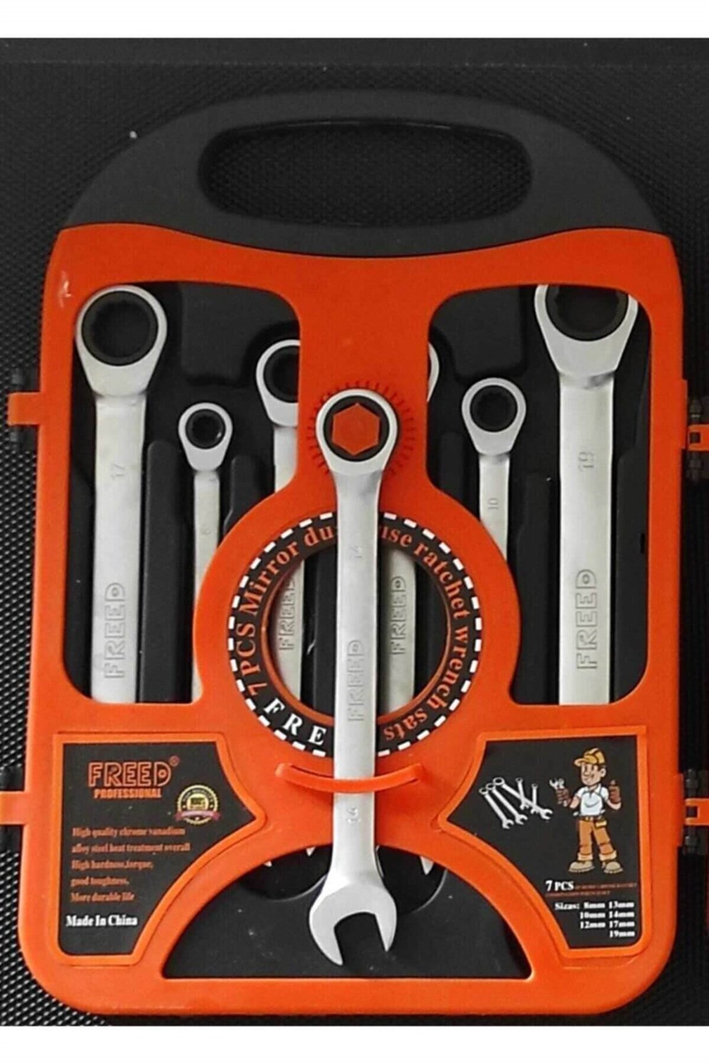 Freed Tools Cırcırlı 7 Parça Kombine Anahtar Takımı Seti