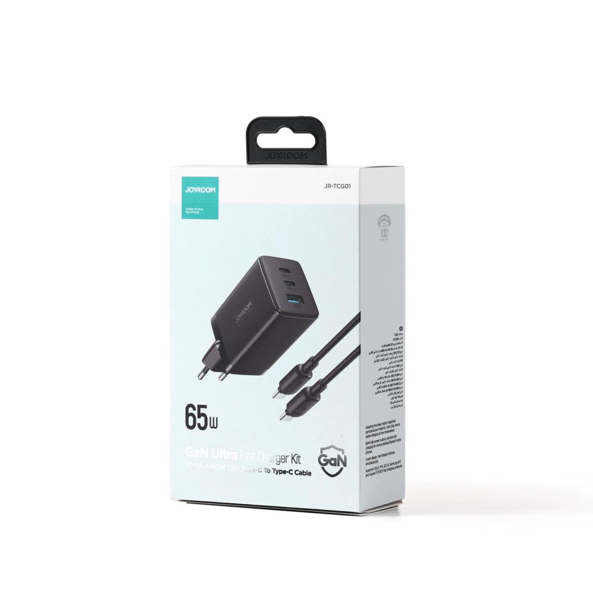 JOYROOM JR-TCG01 65W 2C1A FAST CHARGER+100W C TO C CABLE
