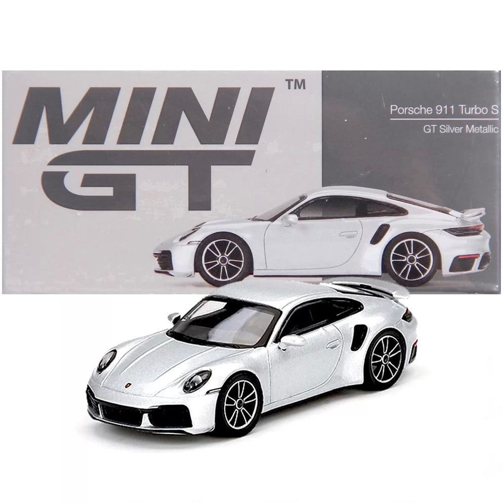Mini GT 1:64 Porsche 911 Turbo S GT Silver Metallic