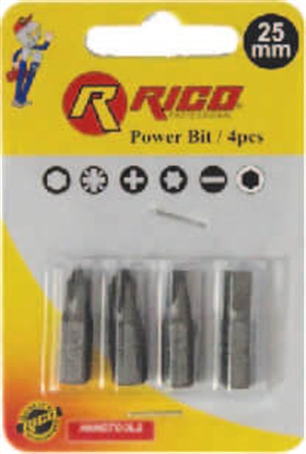 Rico 4 Parça Bits Uç Seti 25mm