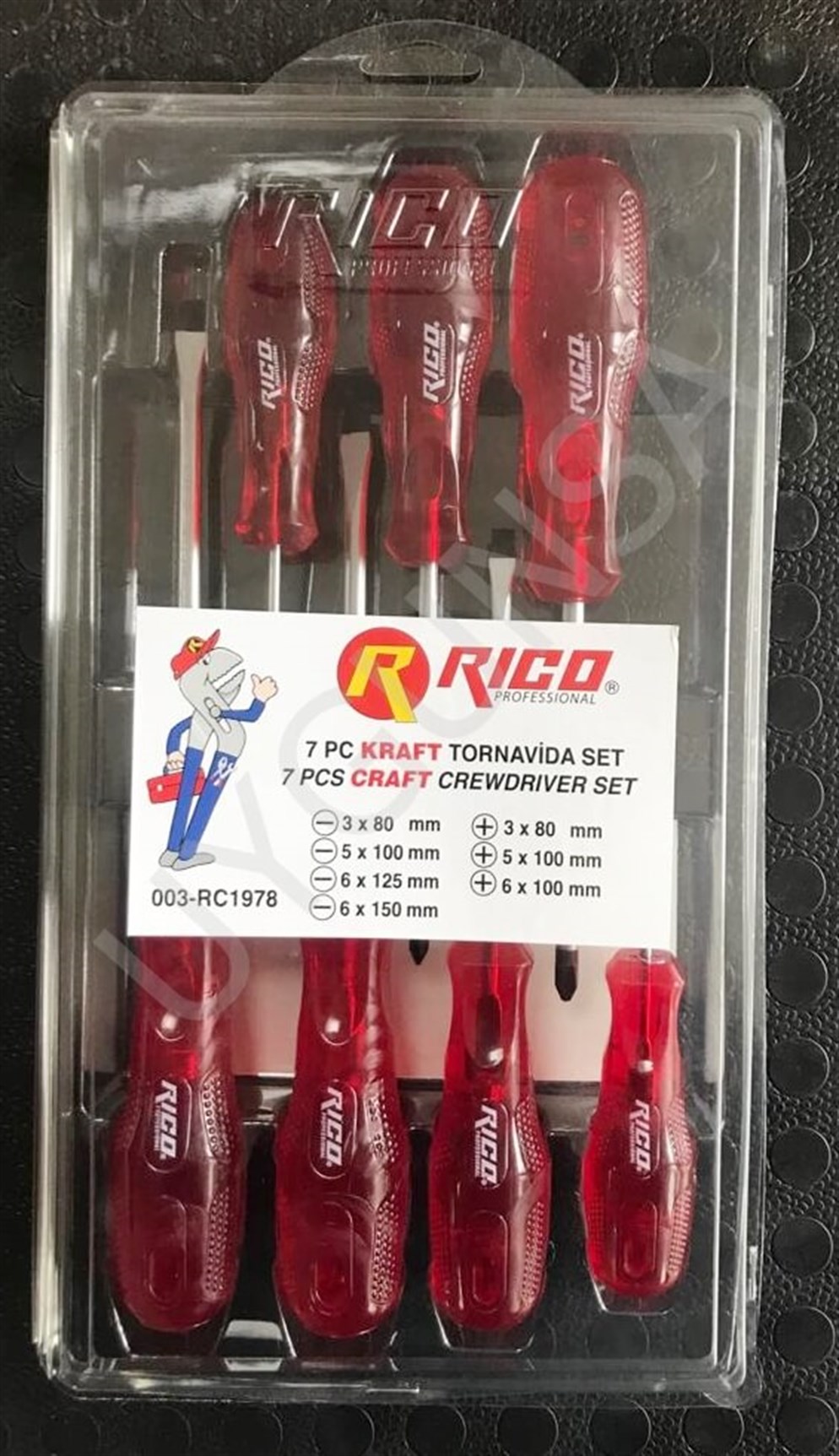 Rico 7 Parça Craft Şeffaf Kaliteli Tornavida Seti - Kraft