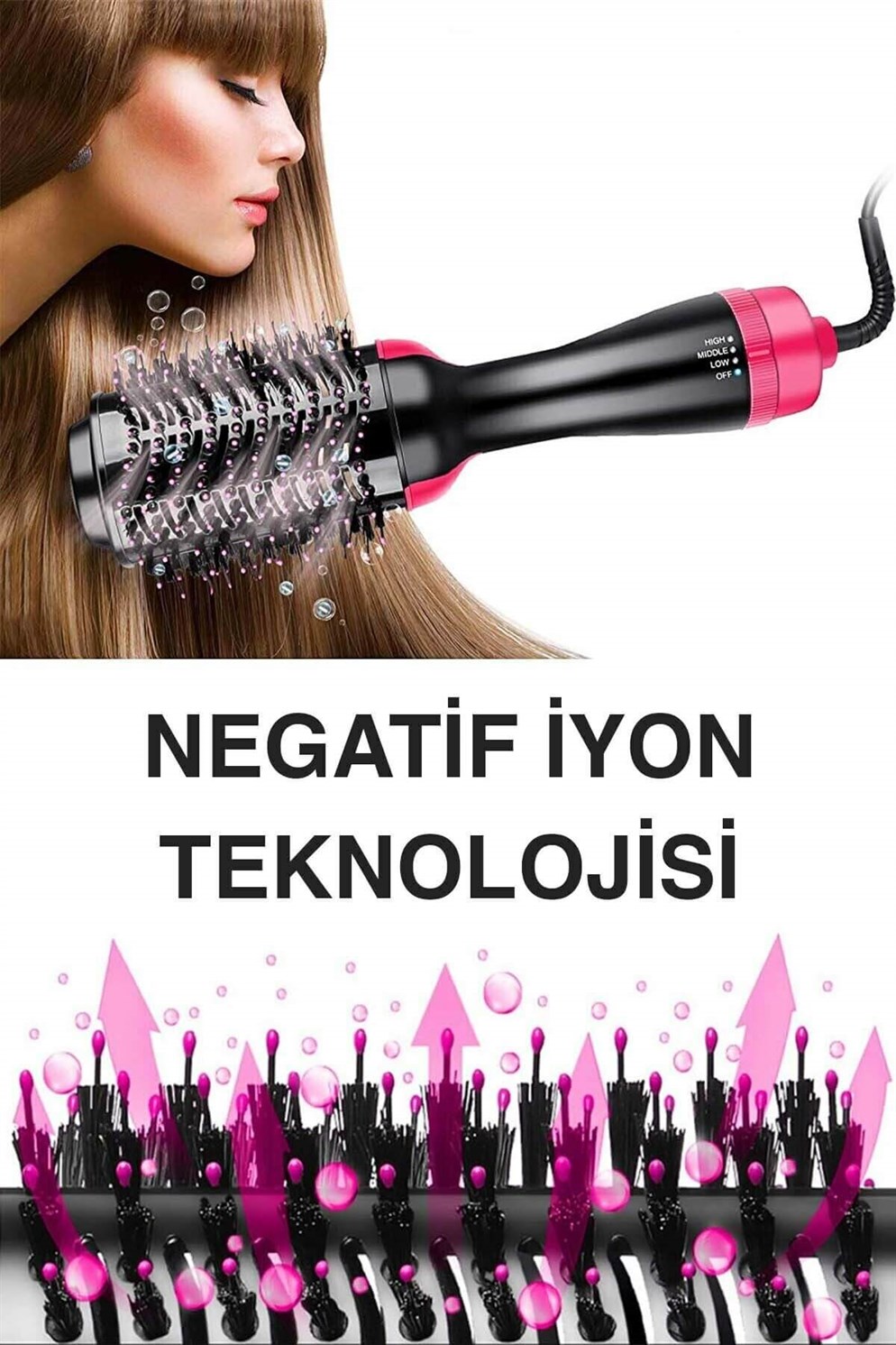 Tudor One Step Pro Saç Şekillendirici ve Saç Düzleştirici Tarak