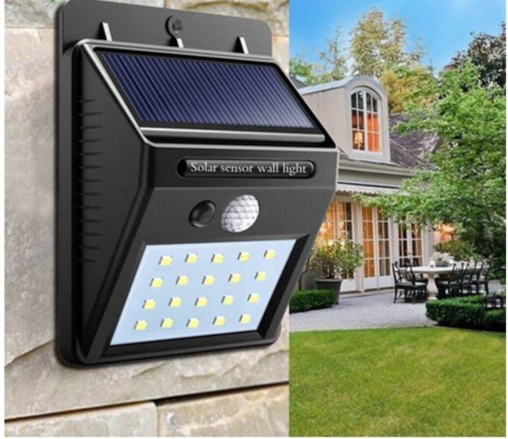 Tudor Solar Sensörlü Güneş Enerjili 20 Led Duvar Lambası Aplik