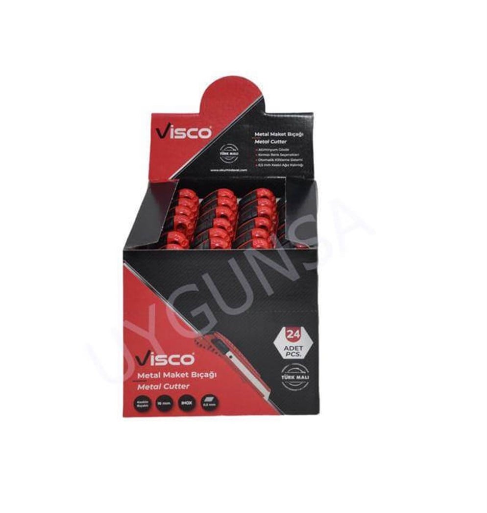 Visco 24 ADET Metal Maket Bıçak Falçata - 0.5 MM Kaliteli Bıçak Ucu