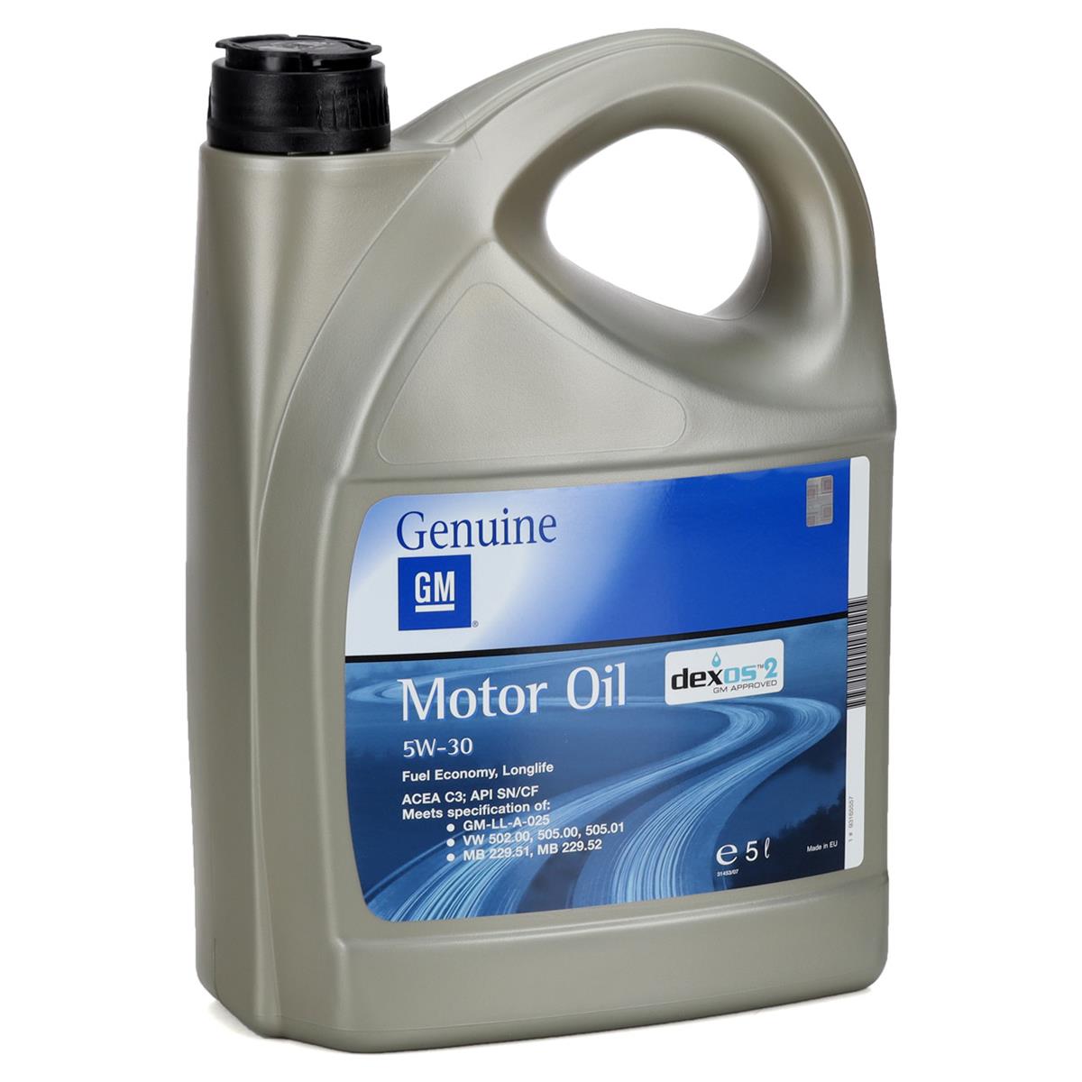 Motor Yağı 5W30 5 LT Dexos 2 Tam Sentetik (Yurtdışı Dolum) GM