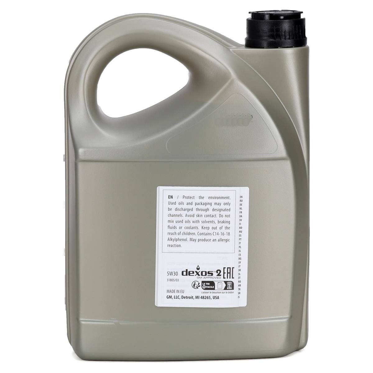 Motor Yağı 5W30 5 LT Dexos 2 Tam Sentetik (Yurtdışı Dolum) GM
