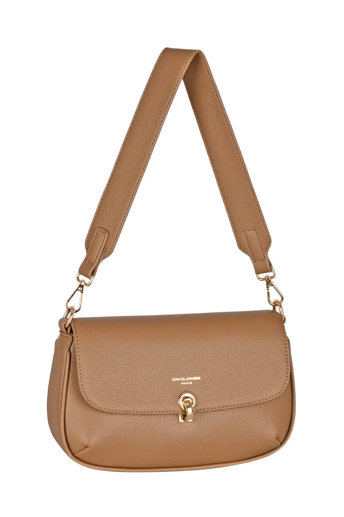DAVID JONESKadın Askılı Omuz Çantası Camel