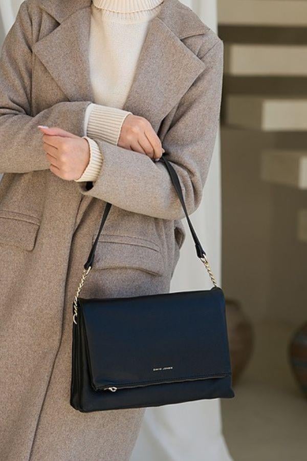 DAVID JONESKadın Omuz Çantası Siyah