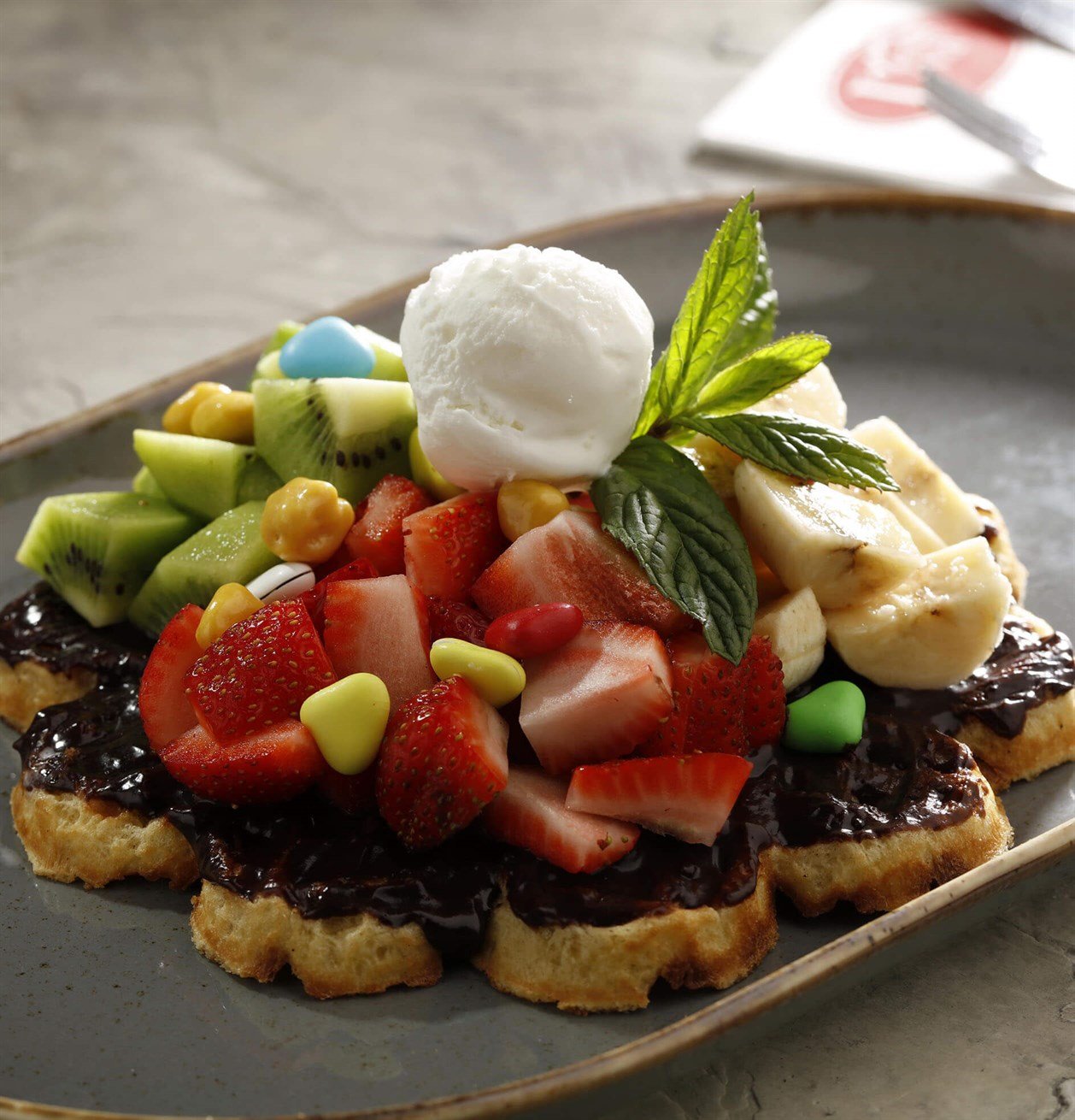 Meyveli Waffle