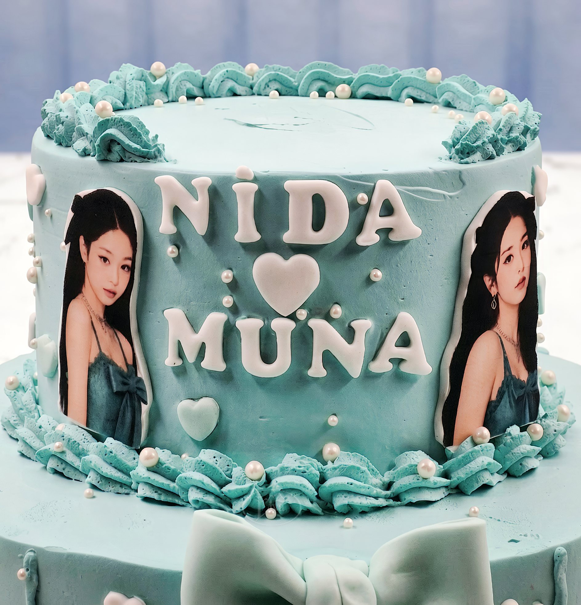Mint Yeşilli K-Pop Özel Pasta