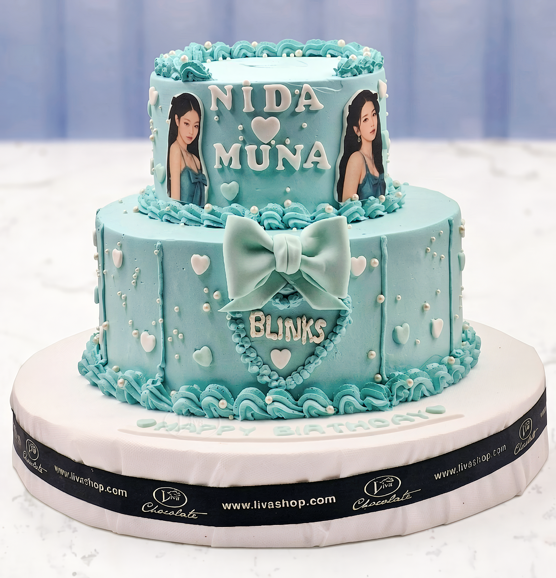 Mint Yeşilli K-Pop Özel Pasta