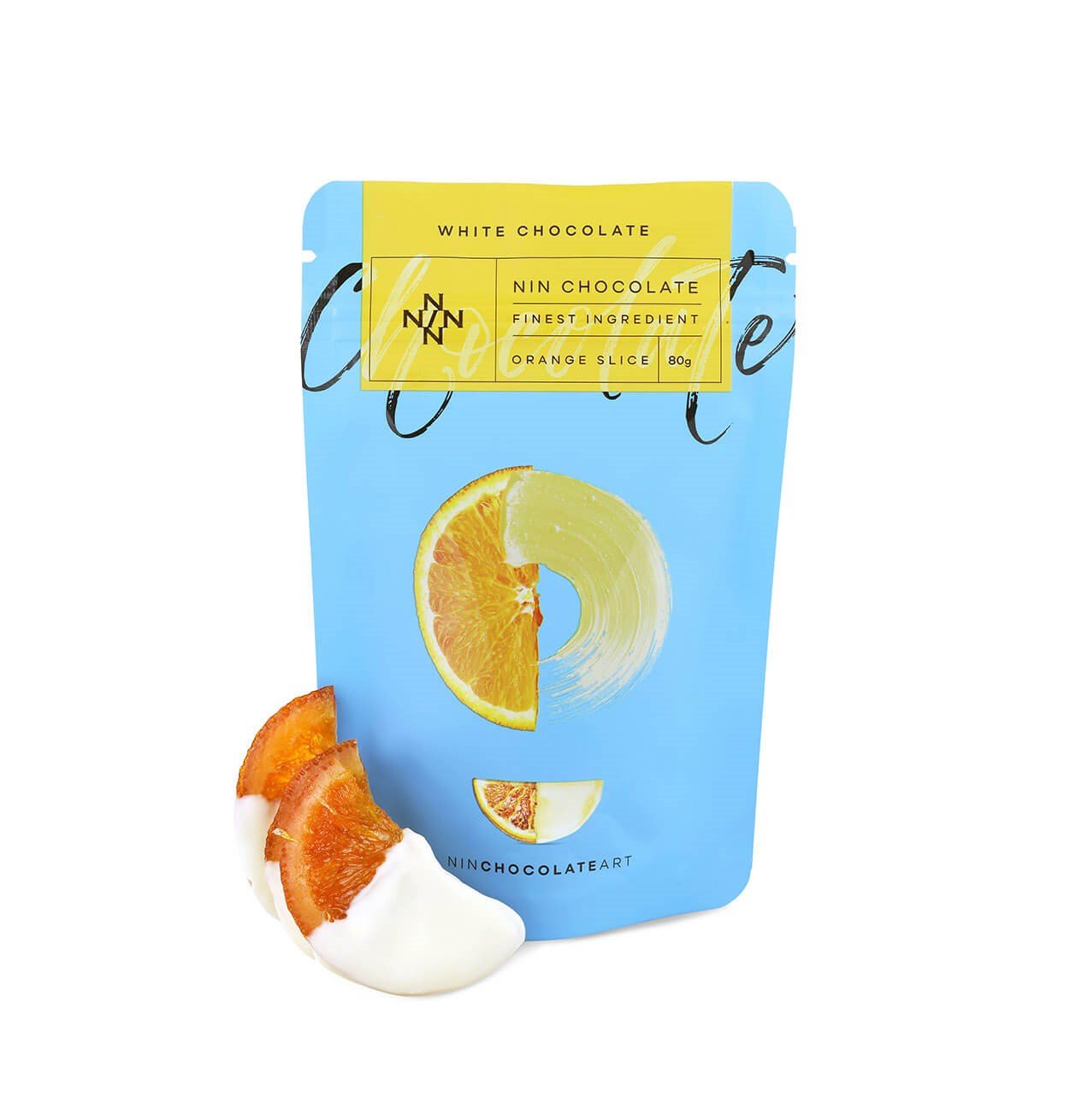 NiN Beyaz Çikolata Kaplı Portakal Dilimi 80 gr