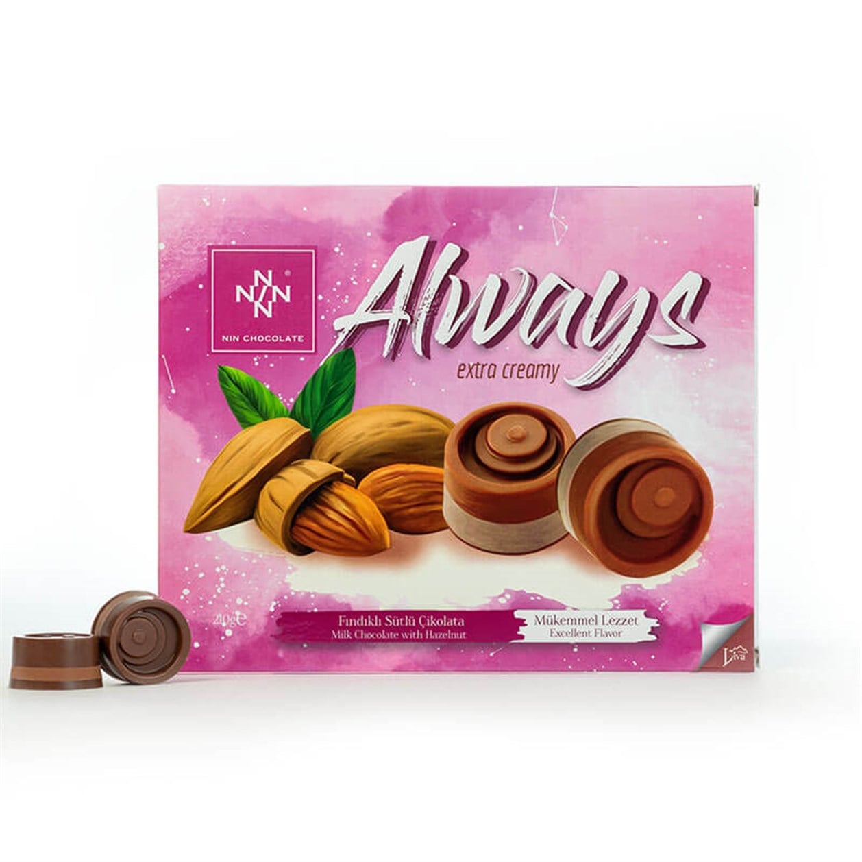 NiN Chocolate Always Bademli Sütlü Çikolata 