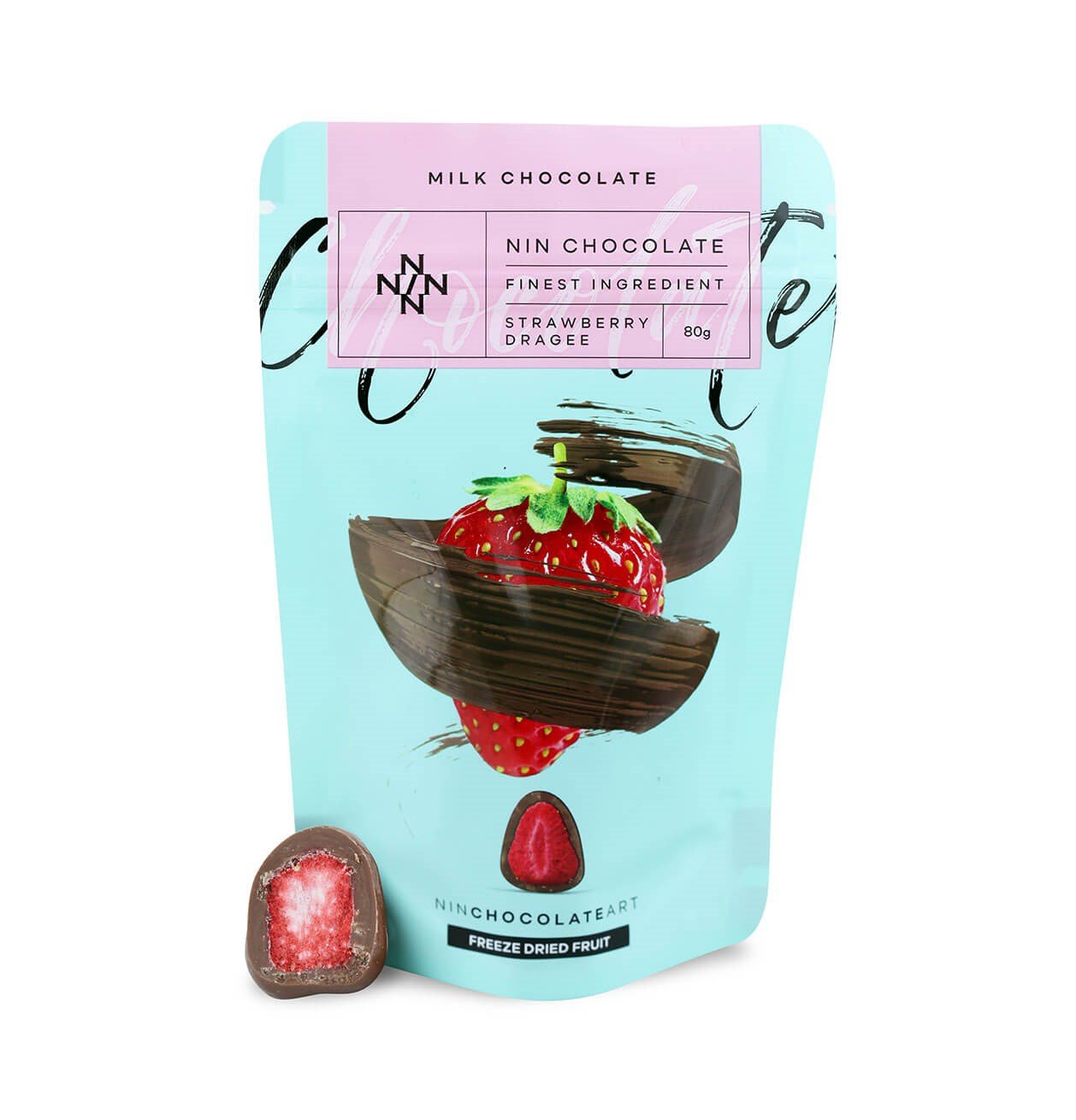 NiN Sütlü Çikolata Kaplı Kurutulmuş Çilek 80 gr