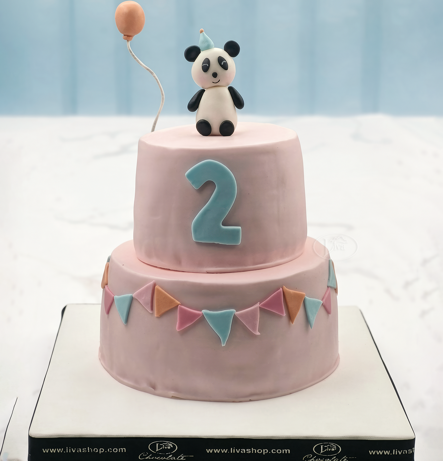 Pembe Panda Balon Özel Pasta