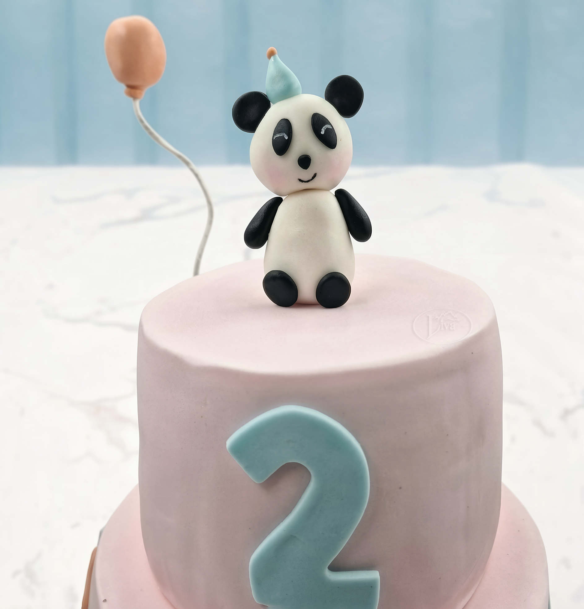 Pembe Panda Balon Özel Pasta