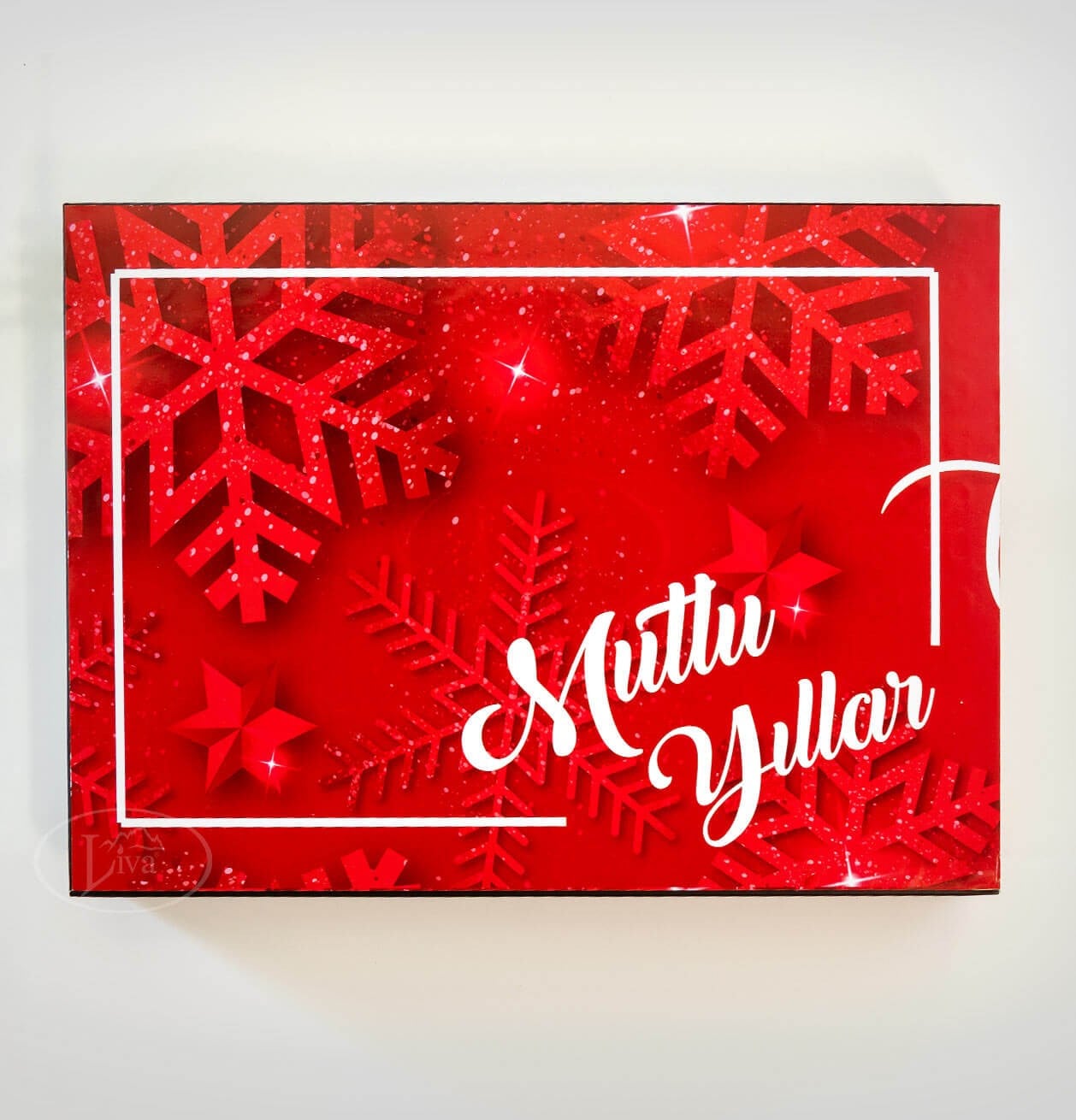 Yılbaşı Kırmızı Mutlu Yıllar Sargılı Madlen Çikolata 72'li Paket