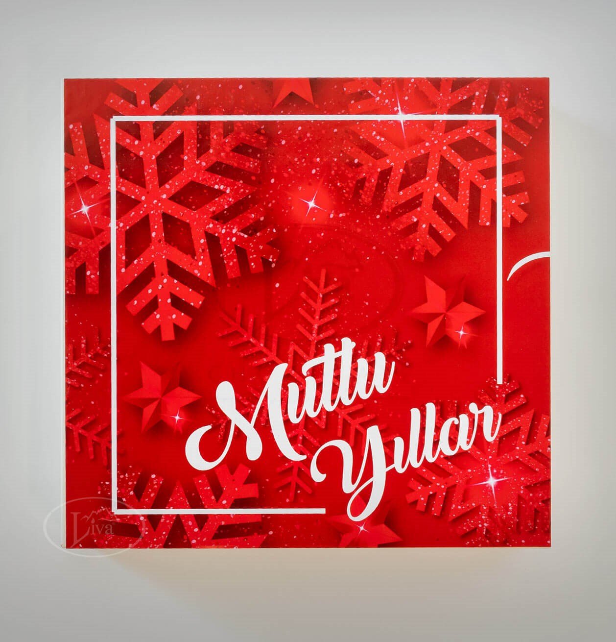 Yılbaşı Kırmızı Mutlu Yıllar Sargılı Madlen Çikolata 48'li Paket