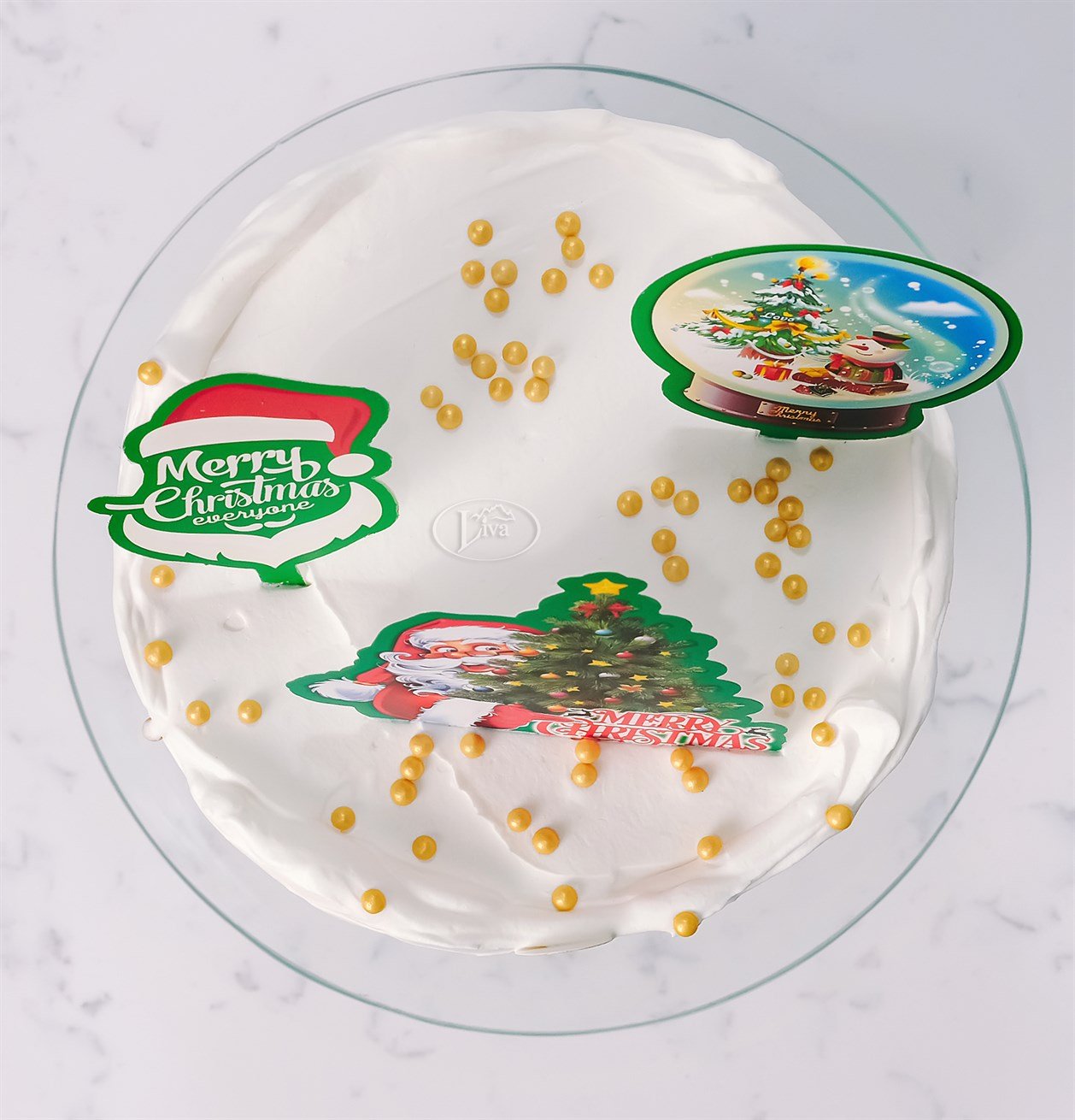 Yılbaşı Kremalı Kardan Adam Süslü Pasta