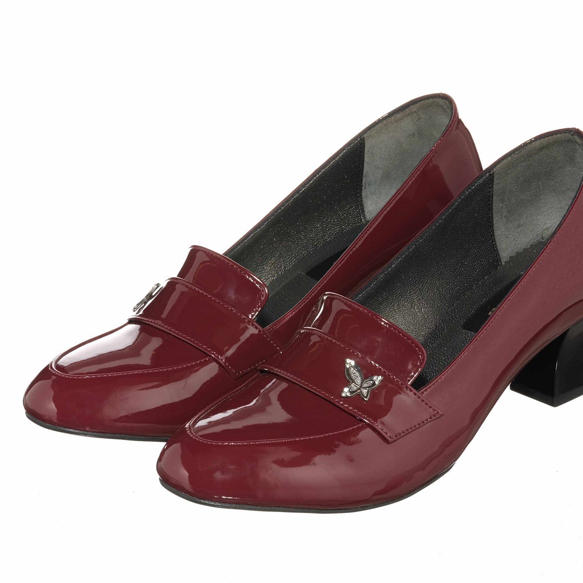 45 Numara 46 numara 47 Numara 48 numara 49 numara 50 numara Stiletto Kısa Topuklu Büyük Numara Kadın Ayakkabı KDR1266 Bordo