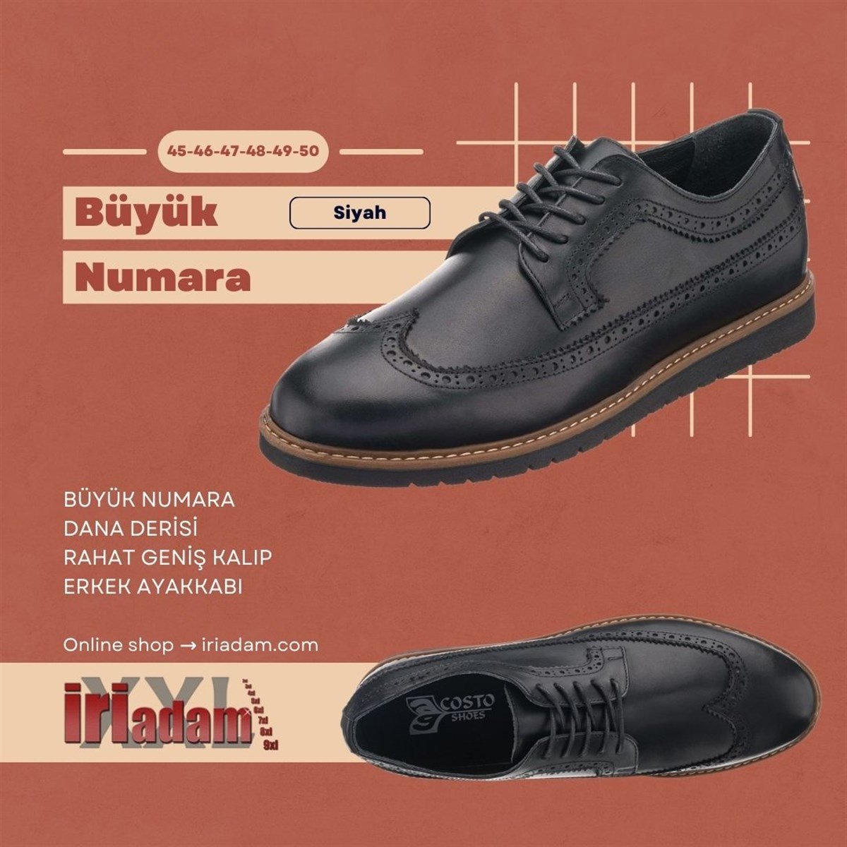 Siyah Deri502, iriadam, 45 46 47 48 49 50 numara erkek günlük deri ayakkabı, büyük beden ayakkabı, büyük numara oxford casual günlük ayakkabı, büyük beden geniş kalıp kaliteli deri ayakkabı, uygun fiyat