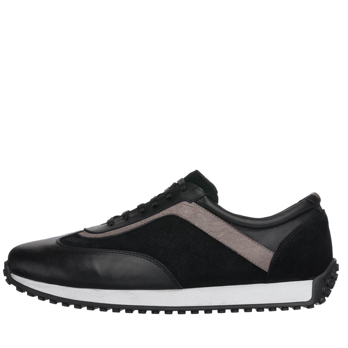 Siyah Gri Deri3, iriadam, 45 46 47 48 49 50 numara erkek spor deri ayakkabı, spor ayakkabı, büyük numara erkek spor, büyük beden geniş kalıp kaliteli deri spor ayakkabı, uygun fiyat