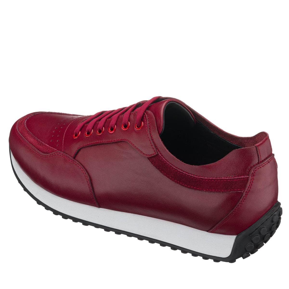 Bordo Deri122, iriadam, 45 46 47 48 49 50 numara erkek spor deri ayakkabı, spor ayakkabı, büyük numara erkek spor, büyük beden geniş kalıp kaliteli deri spor ayakkabı, uygun fiyat