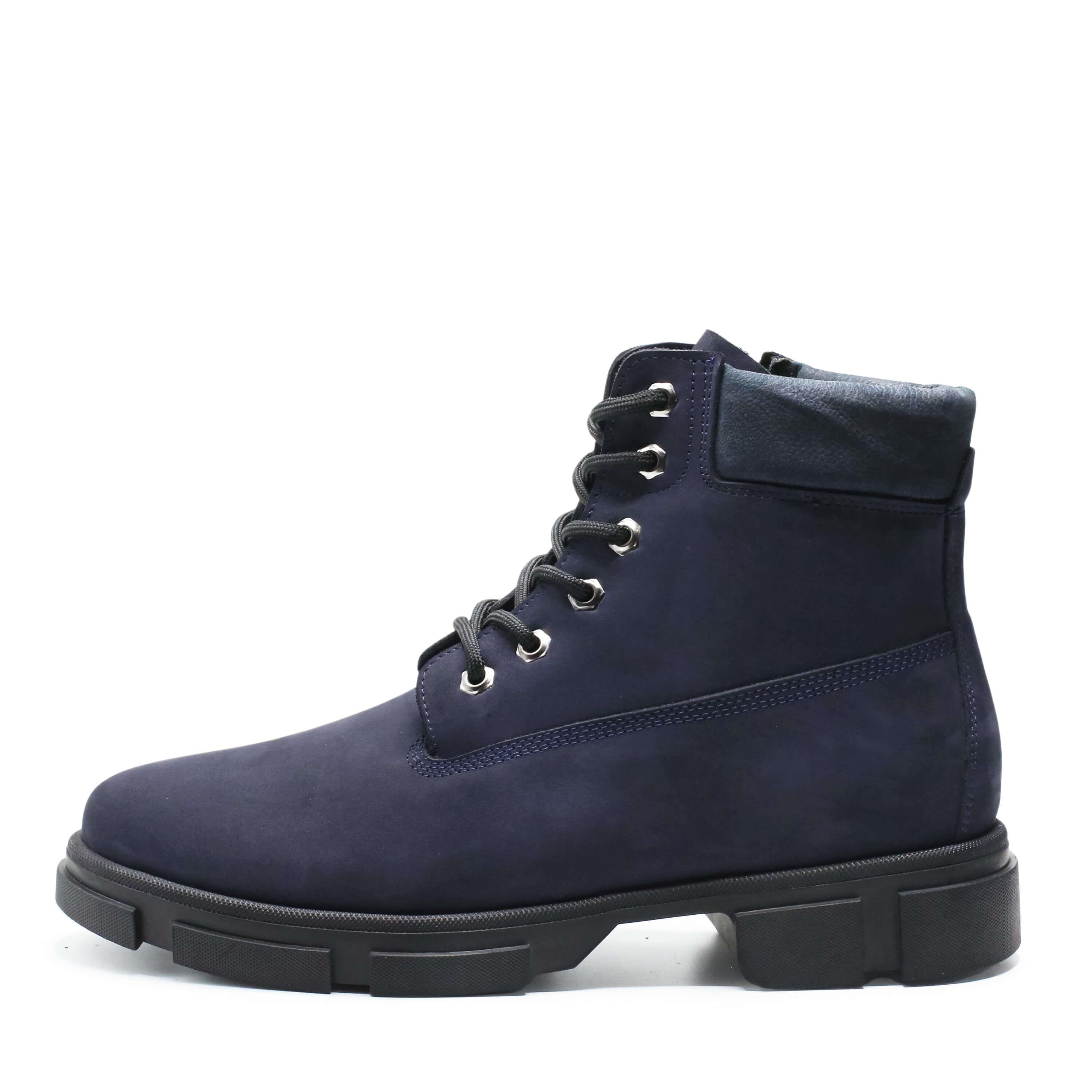 Lacivert Nubuk4, Siyah Deri, 45 46 47 48 49 50 numara siyah erkek bot, deri kışlık ve su geçirmez büyük numara erkek bot, İriadam geniş kalıp kaliteli bot modelleri