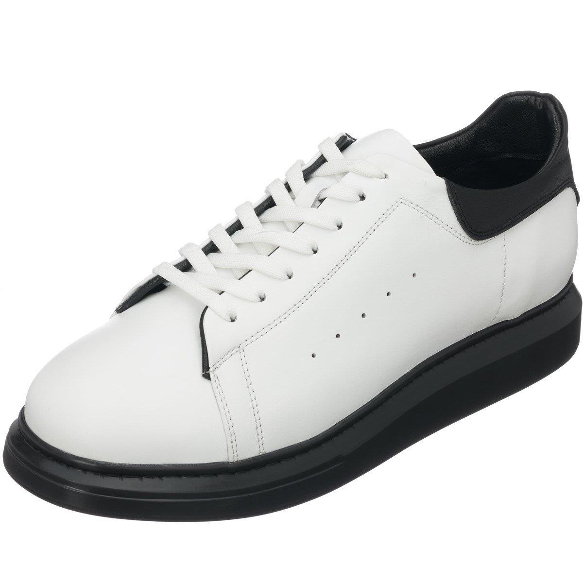 45 Numara 46 numara 47 Numara 48 numara 49 numara 50 numara Büyük Numara Erkek Deri Ayakkabı MQ1000 Beyaz-Siyah