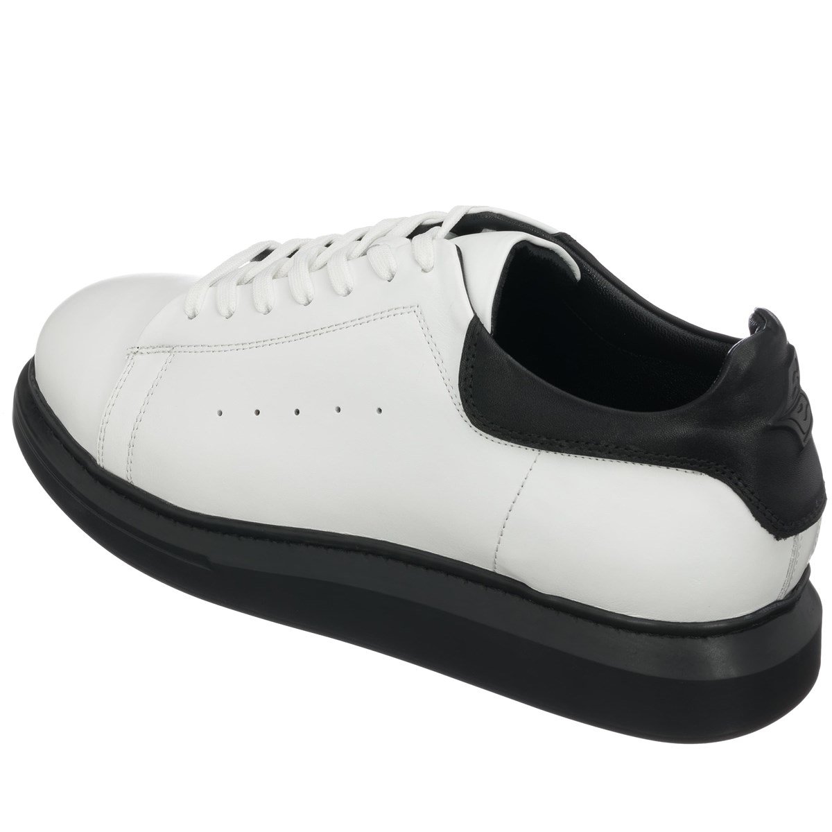 45 Numara 46 numara 47 Numara 48 numara 49 numara 50 numara Büyük Numara Erkek Deri Ayakkabı MQ1000 Beyaz-Siyah