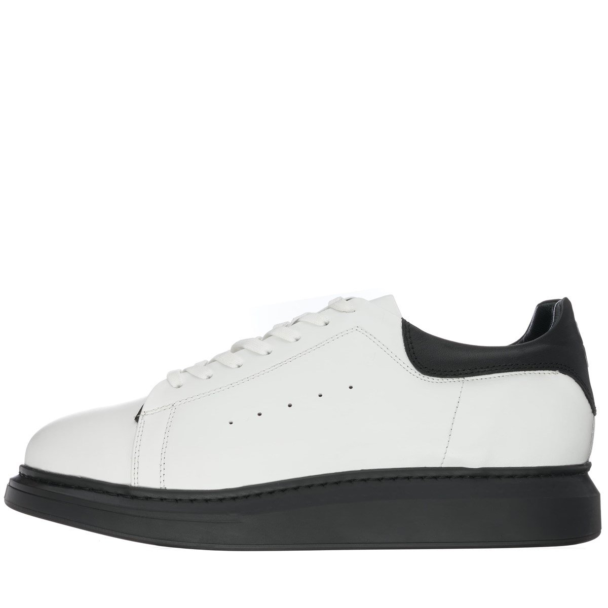 45 Numara 46 numara 47 Numara 48 numara 49 numara 50 numara Büyük Numara Erkek Deri Ayakkabı MQ1000 Beyaz-Siyah