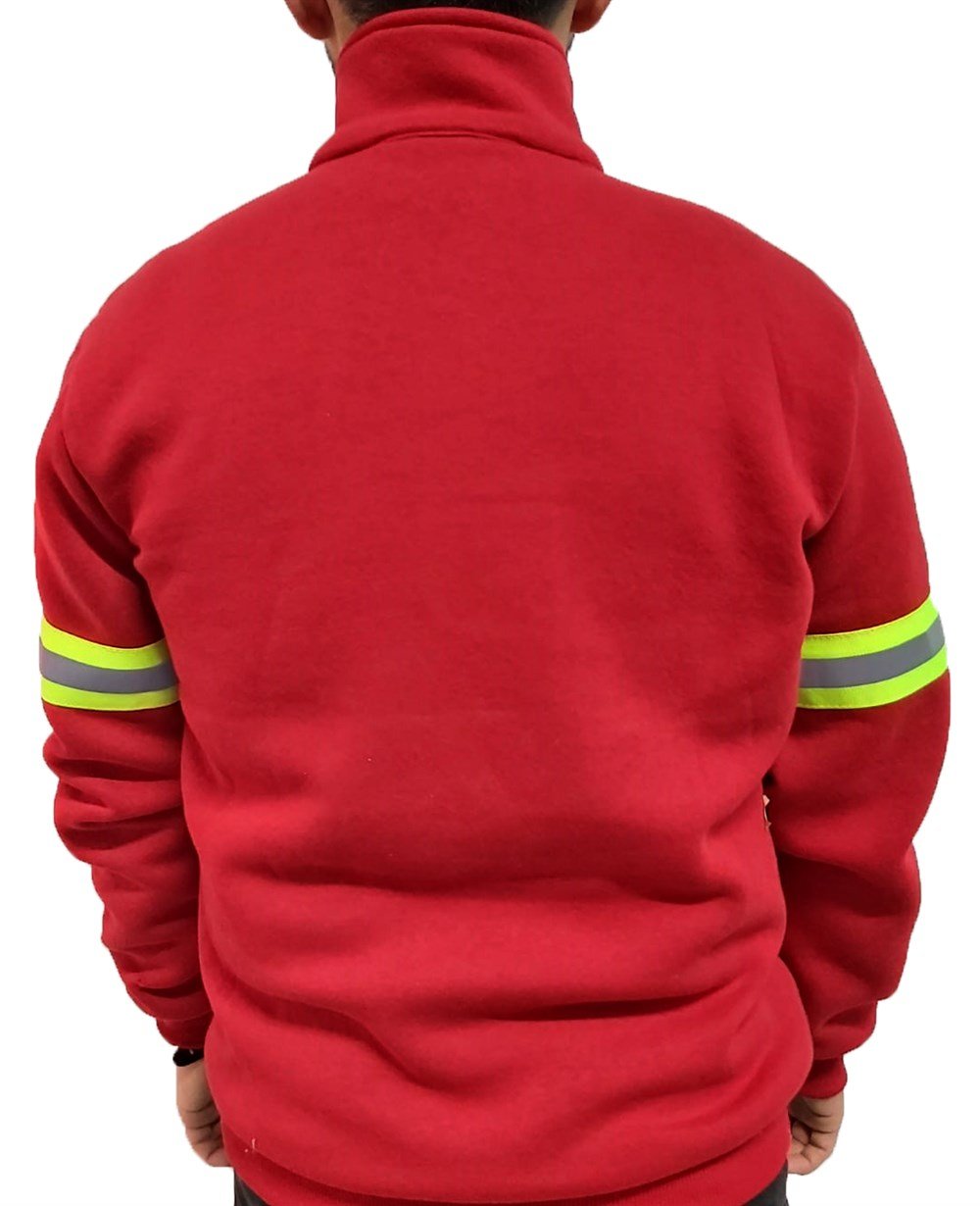 Dik Yaka Reflektörlü Sweatshirt
