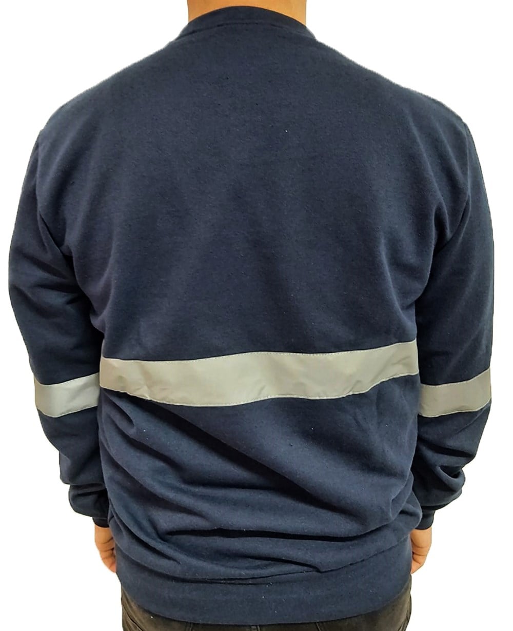 V Yaka Reflektörlü Sweatshirt