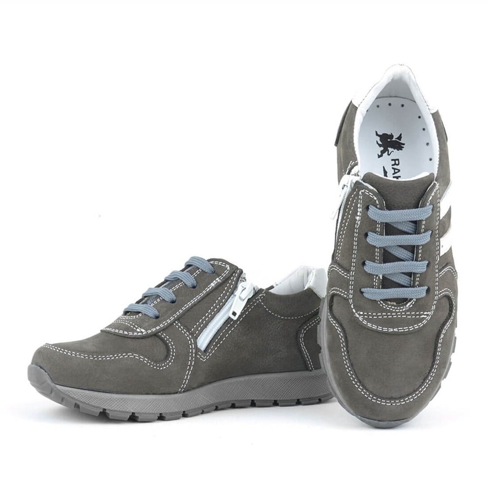 Hakiki Deri Gri Çocuk Sneaker