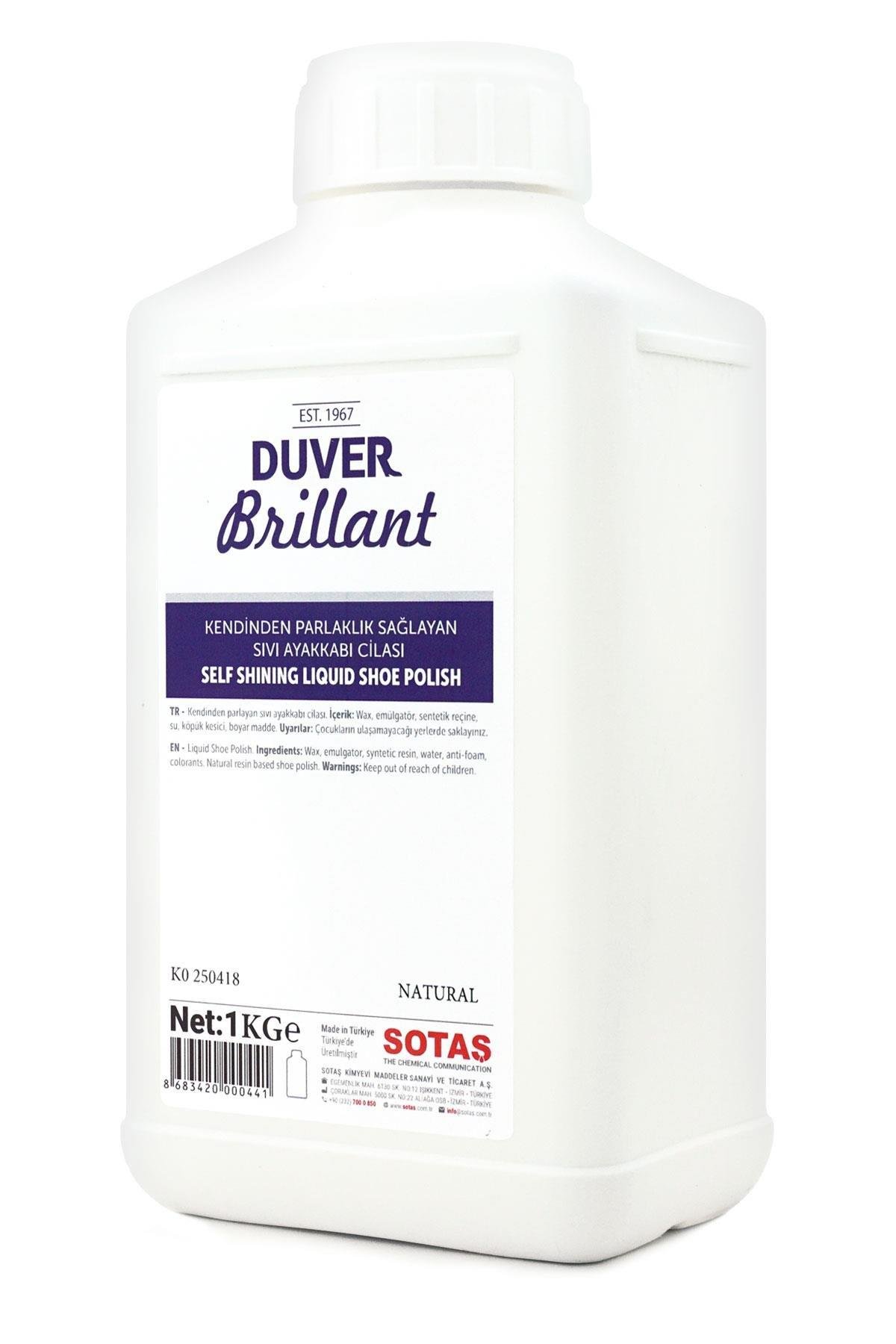 Duver Brillant 1 Kg Kendinden Parlaklık Sağlayan Natural Renk Sıvı Ayakkabı Cilası