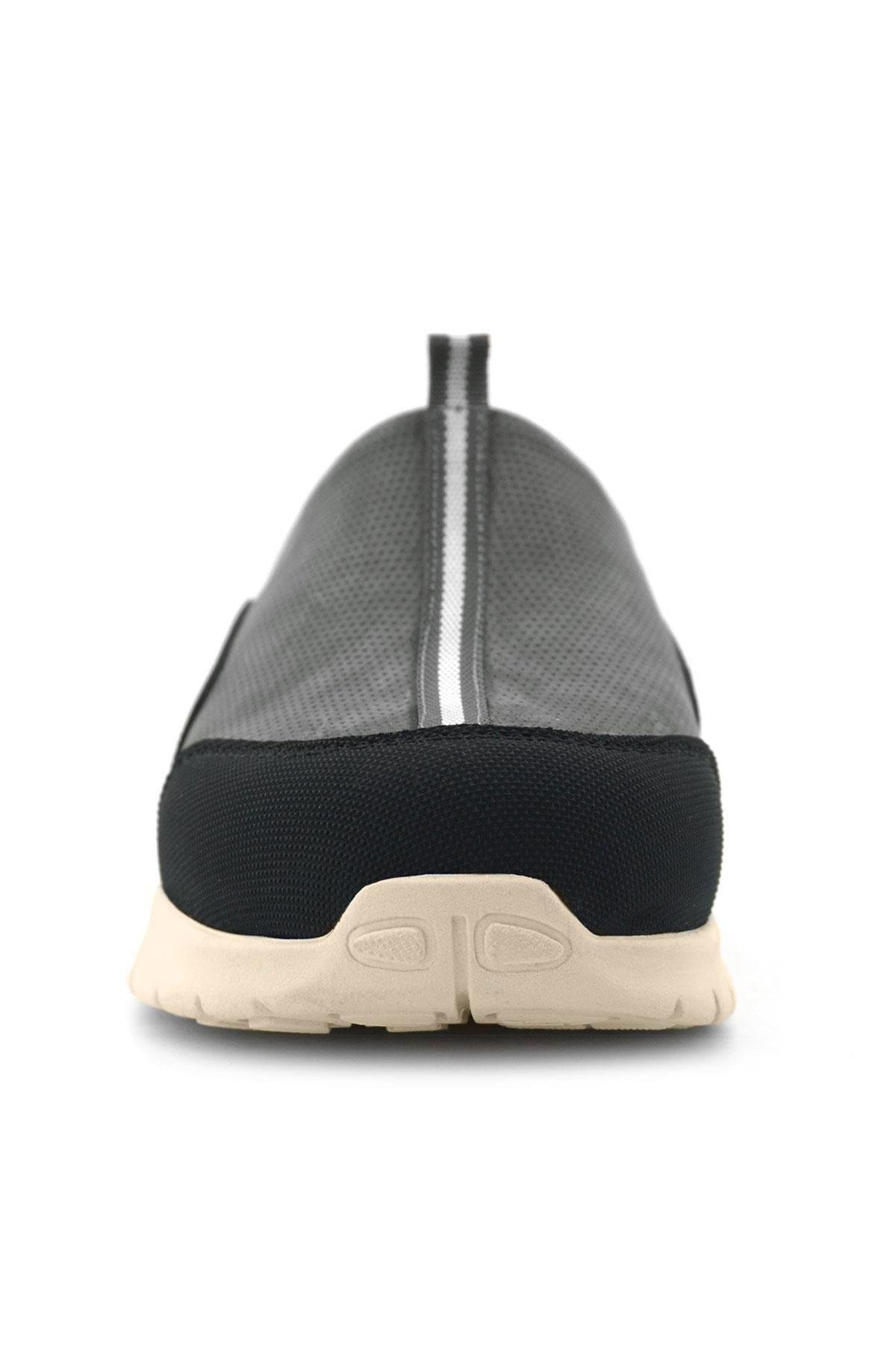 Heep Medikal Hakiki Deri Gri Siyah Krem Tabanlı Comfort Spor Terlik