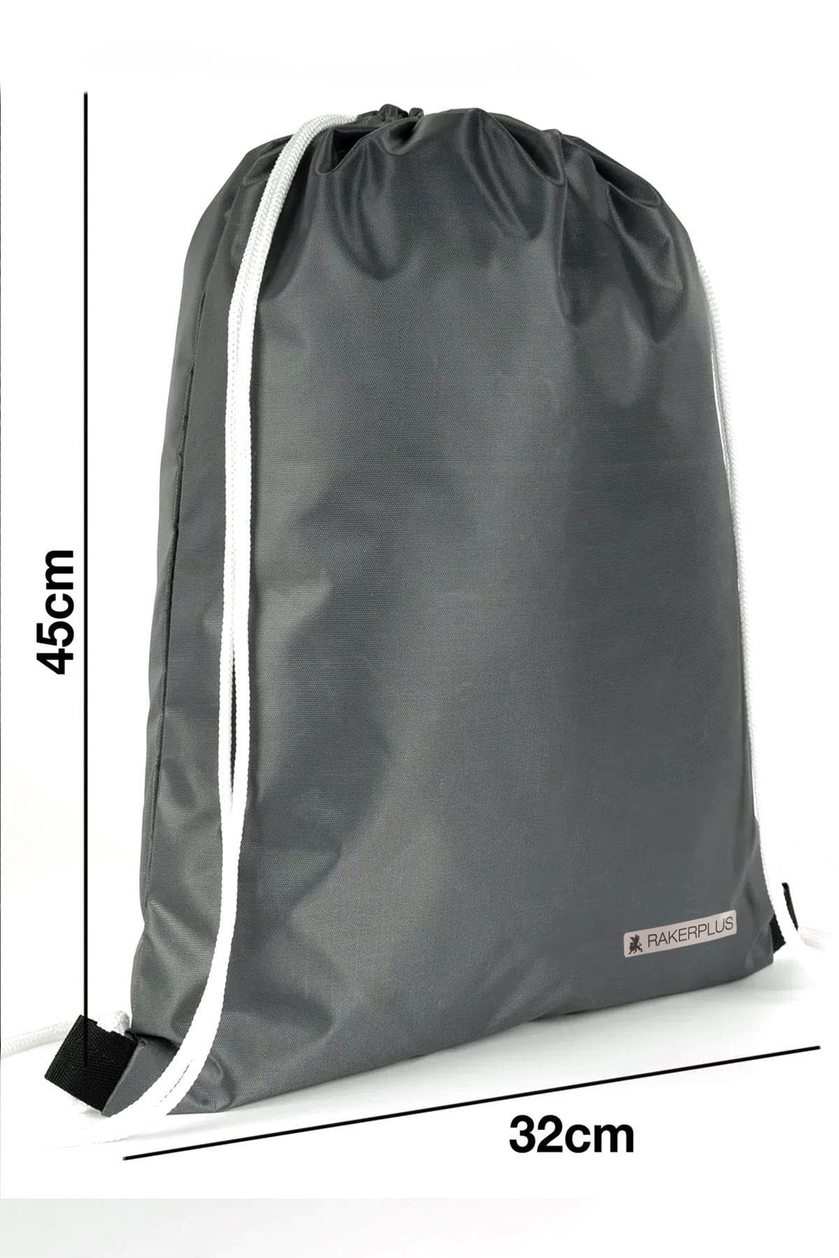 Rakerplus Antrasit 32x45 cm Su Geçirmez Büzgülü Krampon ve Spor Çantası