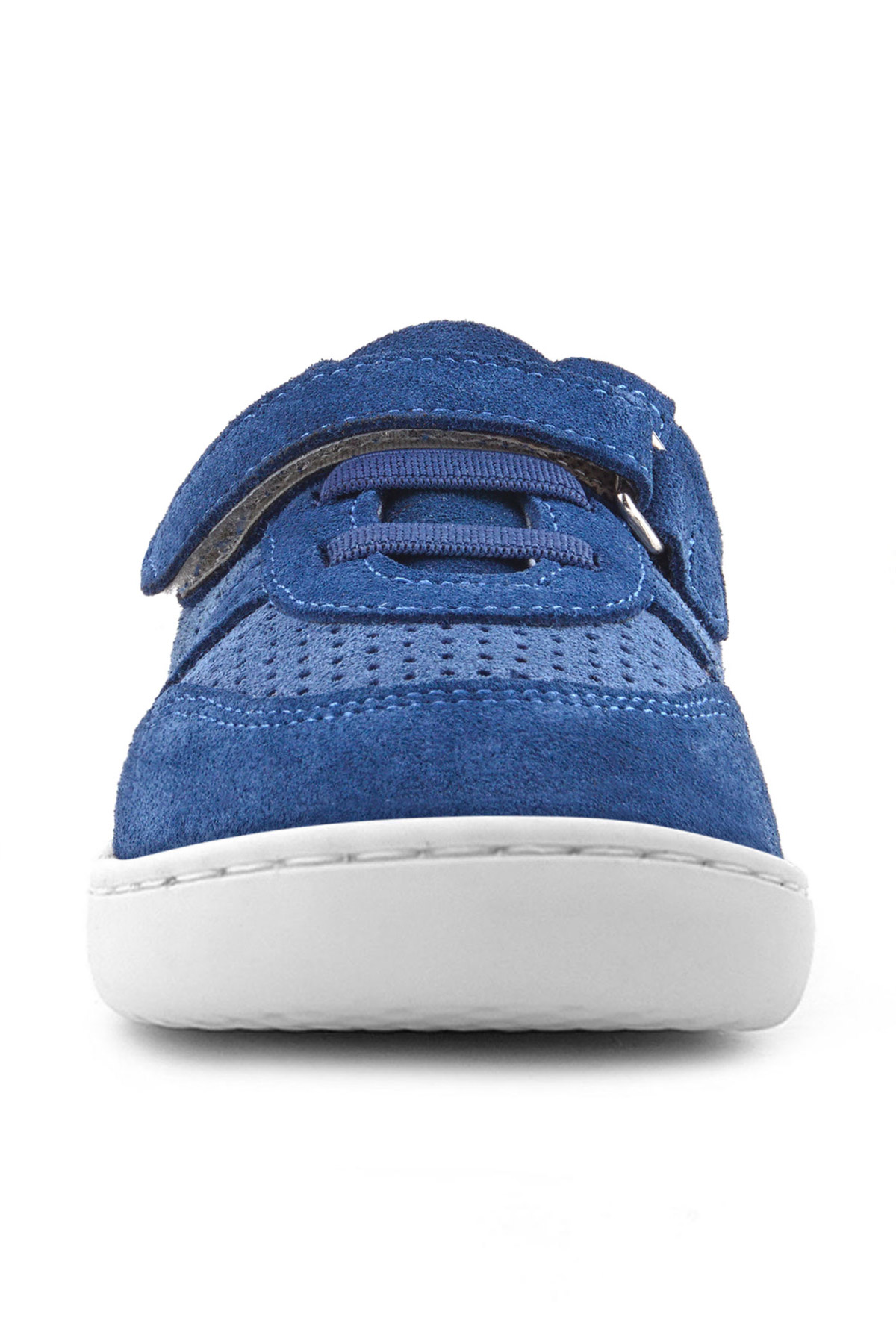 Rakerplus Bob Hakiki Deri Mavi Barefoot Cırtlı Lastikli Bebek Sneaker Ayakkabı