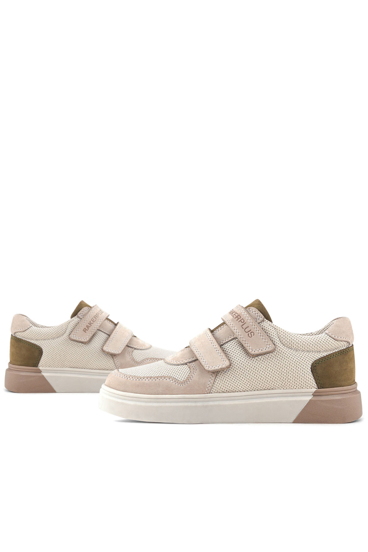 Rakerplus Hakiki Deri Nubuk Çift Cırtlı Çocuk Sneaker Spor Ayakkabı
