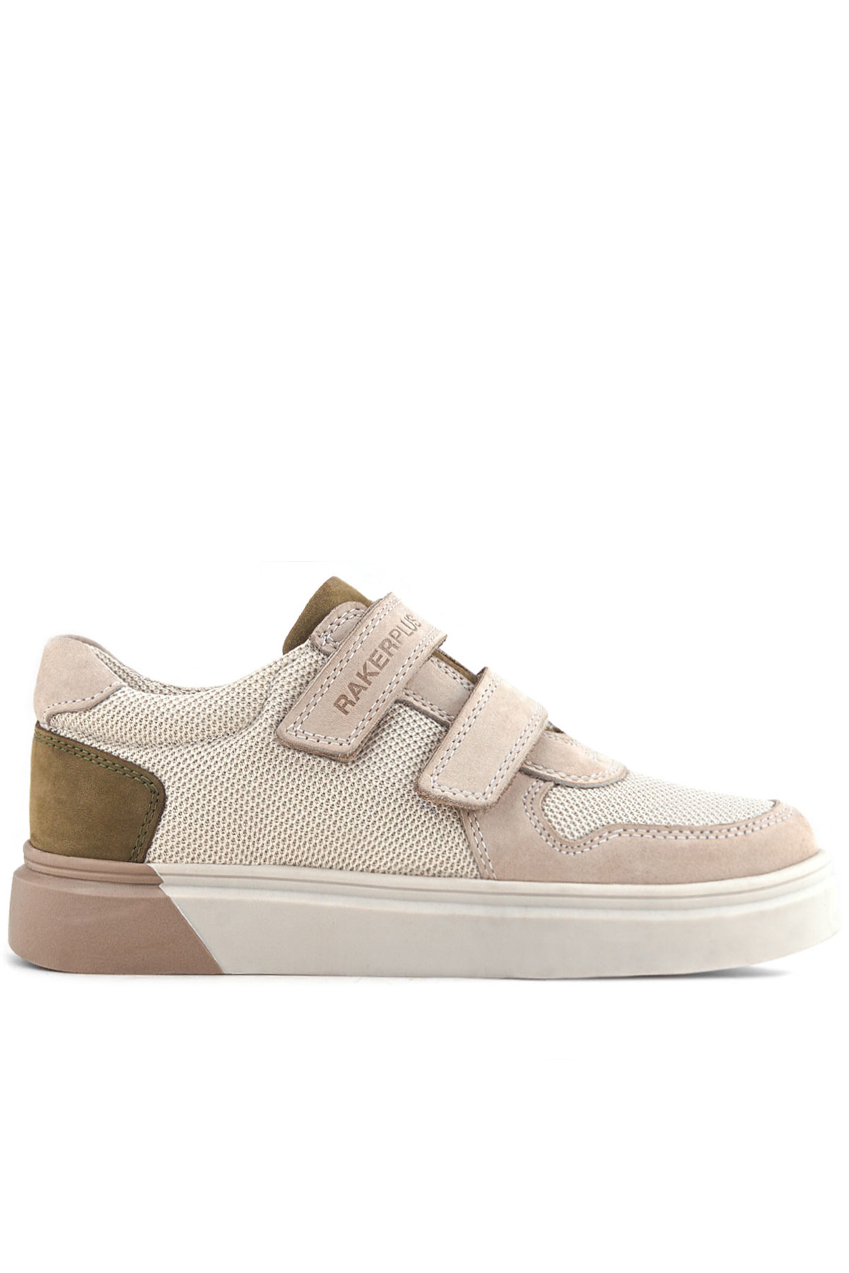 Rakerplus Hakiki Deri Nubuk Çift Cırtlı Çocuk Sneaker Spor Ayakkabı