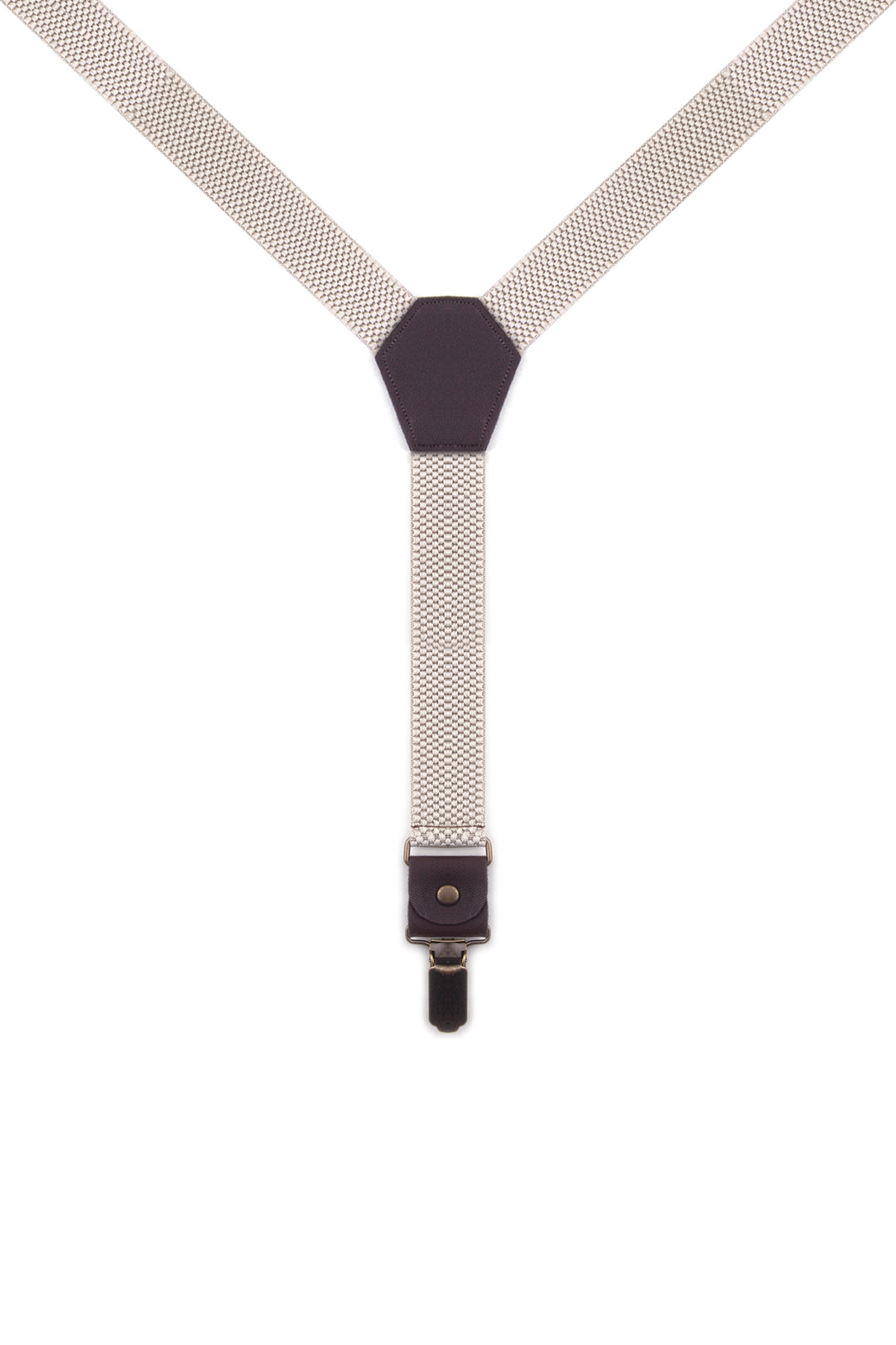 Rakerplus Ayarlanabilir Klipsli Bej Kahve Çocuk Kemer Pantolon Askısı