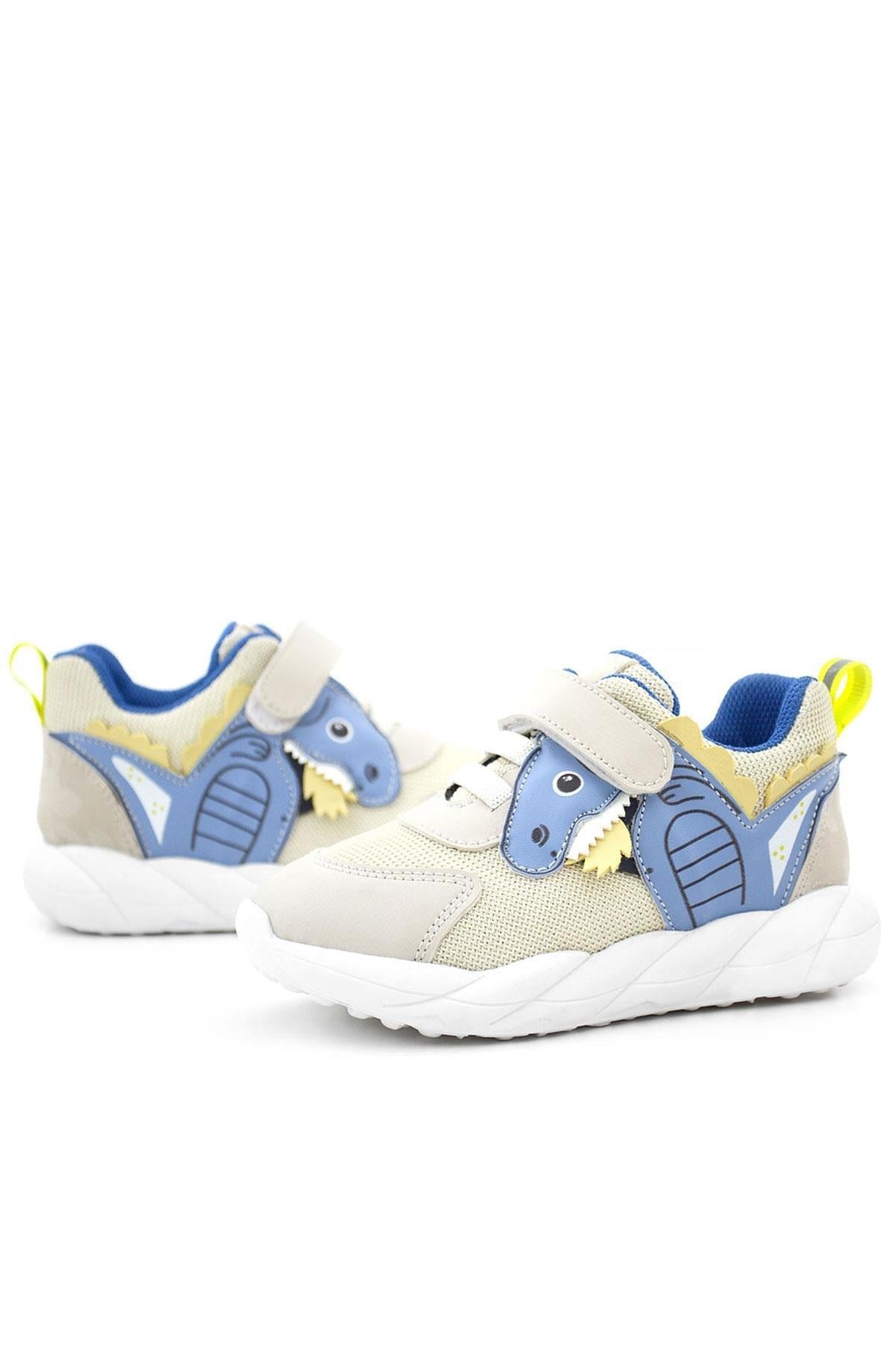 Rakerplus Barefoot Krem Dinazorlu Cırtlı Lastikli Çocuk Spor Ayakkabı