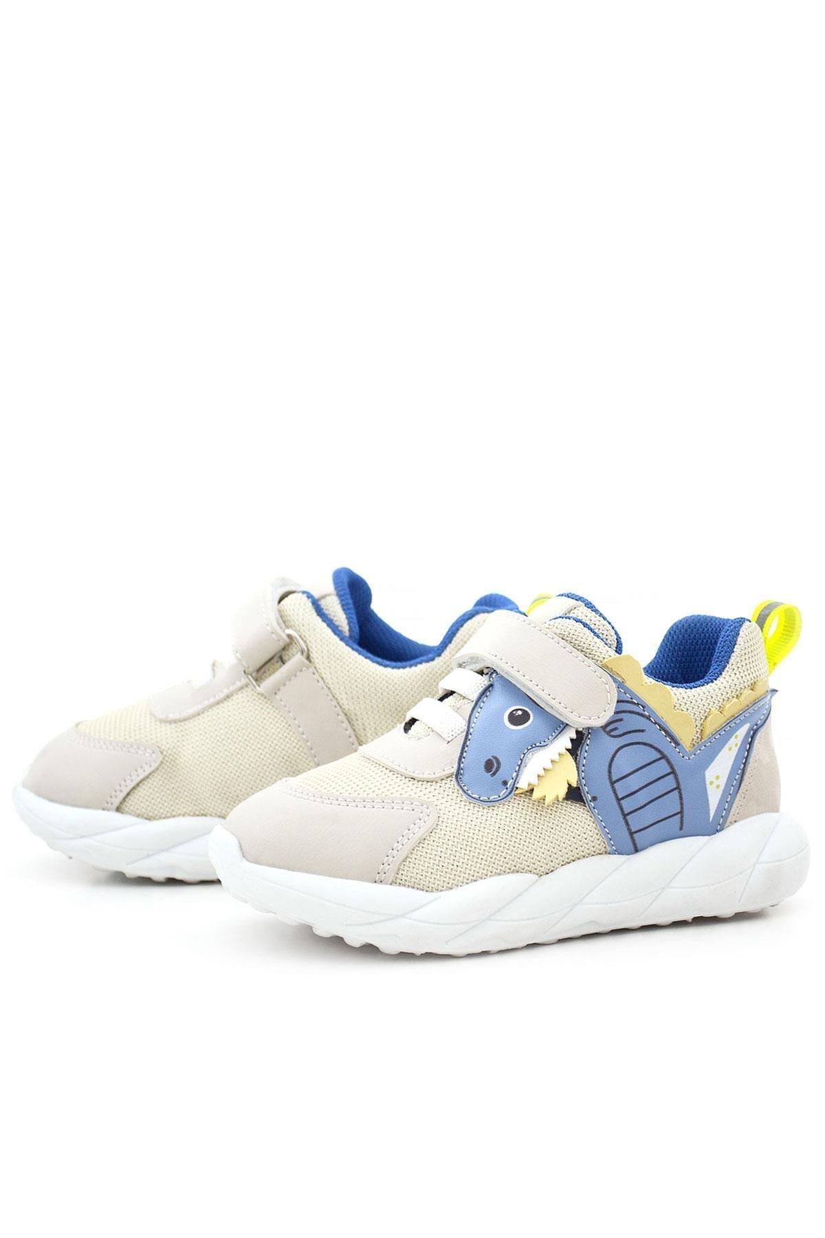 Rakerplus Barefoot Krem Dinazorlu Cırtlı Lastikli Çocuk Spor Ayakkabı