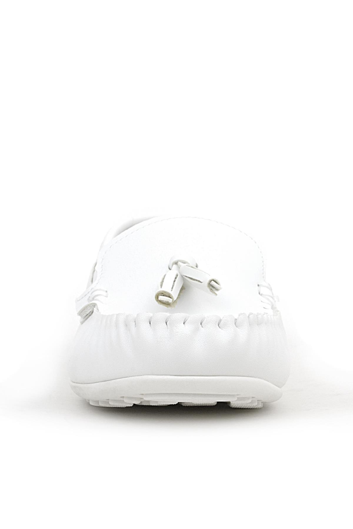 Rakerplus Beyaz Cilt Erkek Mokasen Ayakkabı