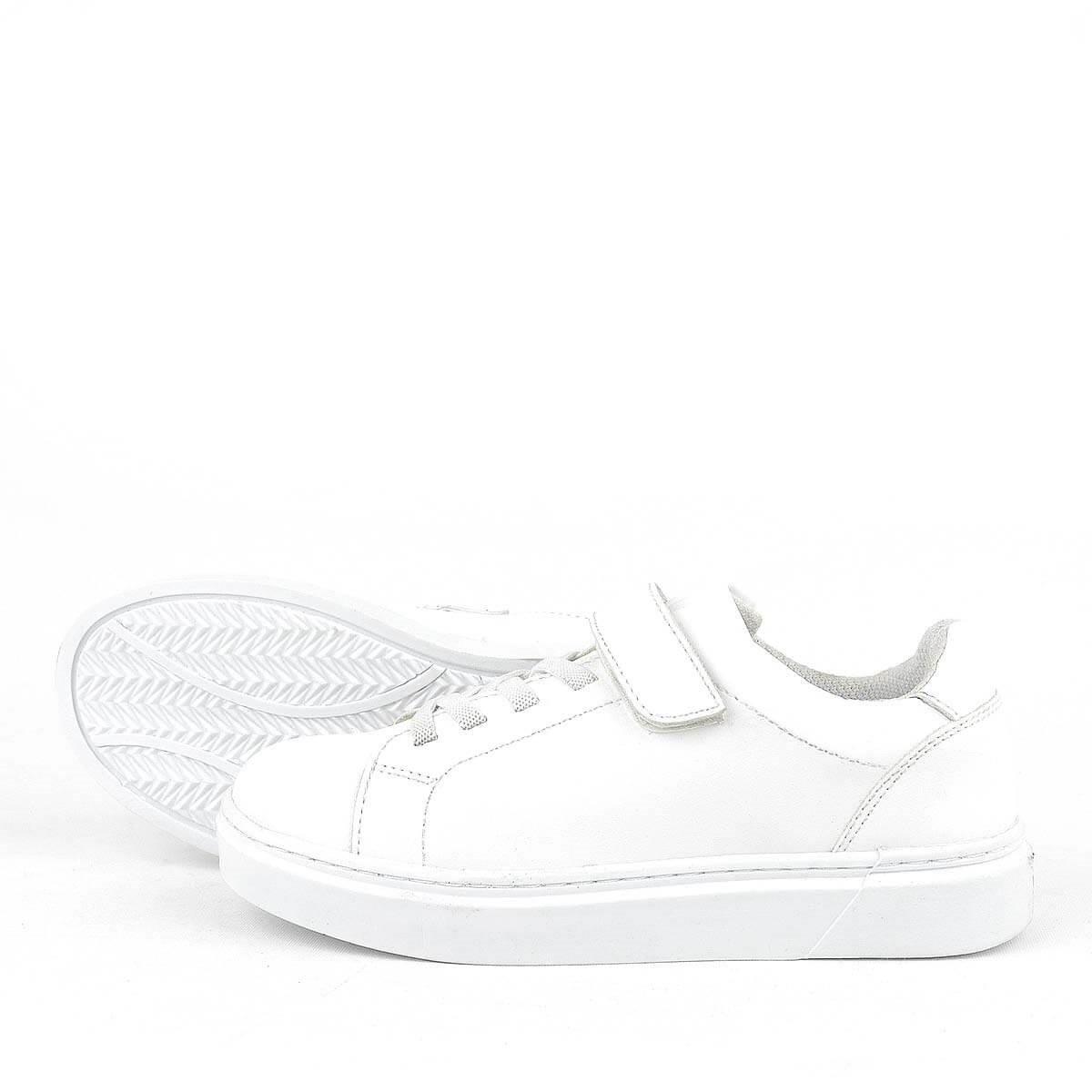 Rakerplus Beyaz Cırtlı Bağcıklı Çocuk Sneakers