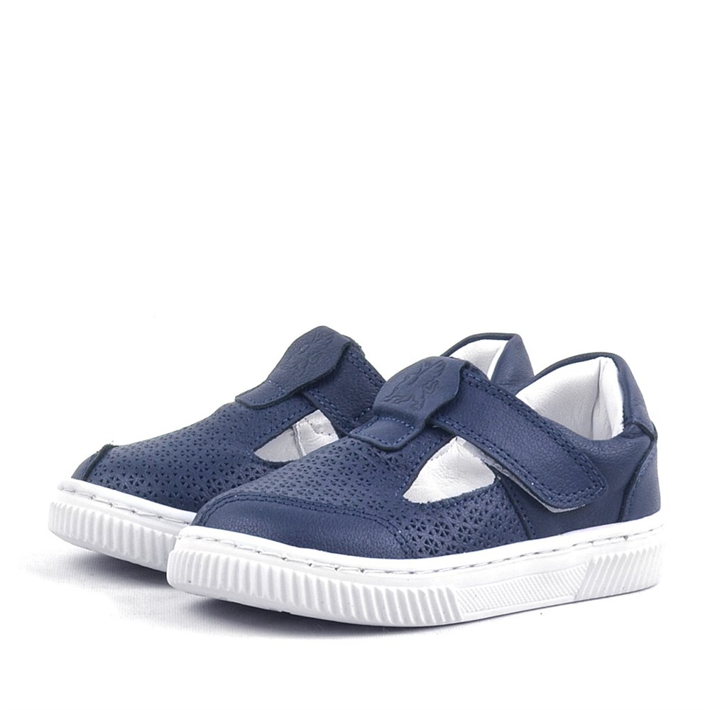Rakerplus Bheem Hakiki Deri Lacivert Cırtlı Bebek Sneaker Sandalet