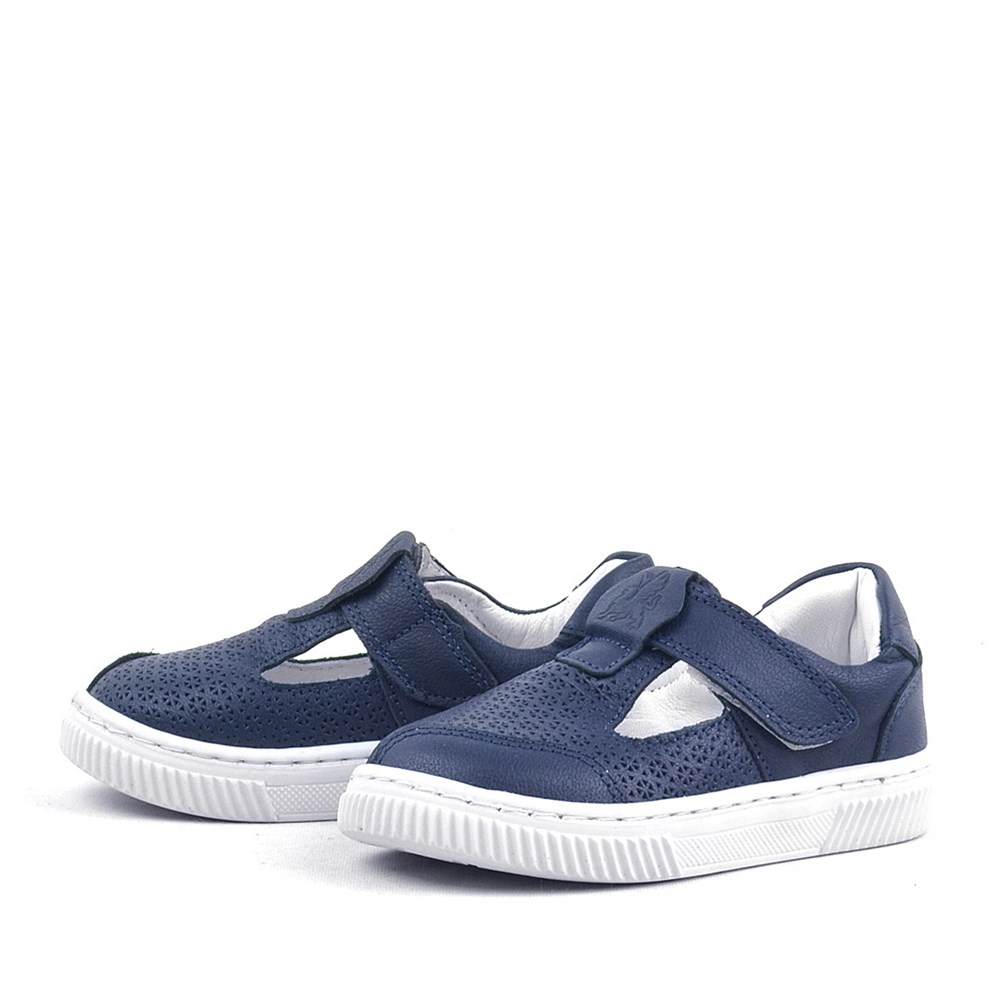 Rakerplus Bheem Hakiki Deri Lacivert Cırtlı Bebek Sneaker Sandalet
